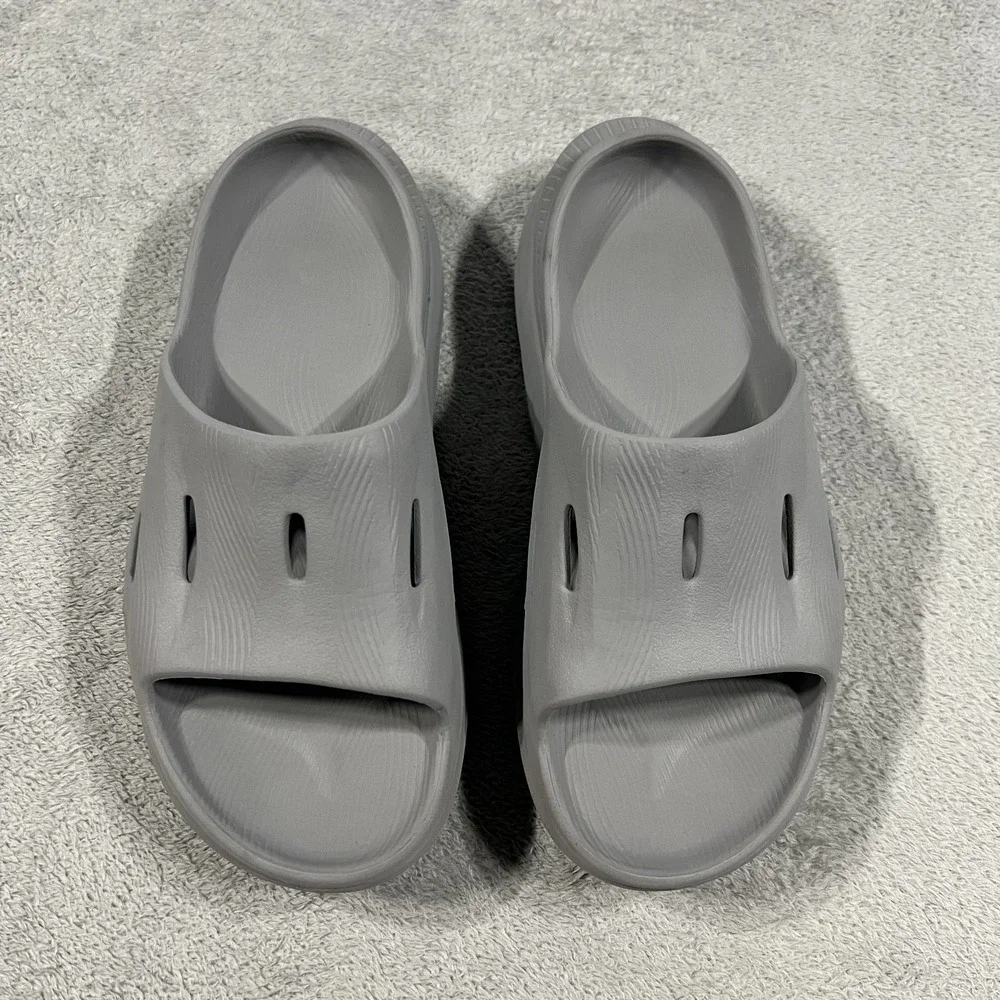 Hoka One One ORA Recovery Slides 3 Gray Sandals Mens 8 Womens 10